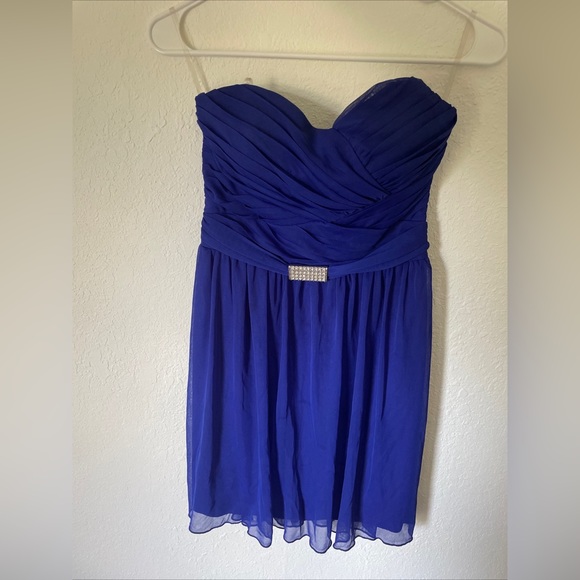 Size 3 Strapless Blue Dress - Picture 1 of 3